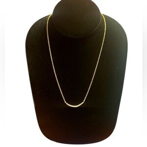 J. Crew Gold Crescent CZ Crystal Necklace 17.5”